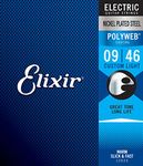 Elixir 12025 Strings Electric Guitar Strings w POLYWEB Coating, Custom Light (.009-.046)