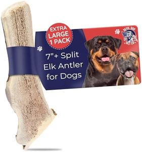 Devil Dog Pet Co. Split Elk Antlers for Dogs, Extra Large 7"+, 1 Pack, Grade A Long Lasting Chew for Aggressive Chewers, Premium USA Naturally Shed Antler – Healthy, No Odor, Durable Dog Chew
