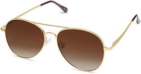 SOJOS Classic Polarized Sunglasses for Men Women Metal Frame Shades SJ1030 with Gold/Gradient Brown