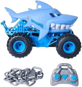Monster Jam Chomping Megalodon RC Truck, 1:15 Scale Remote Control Monster Truck with 3 Action Modes, Chain and Controller, Toys for Boys and Girls Ages 4+