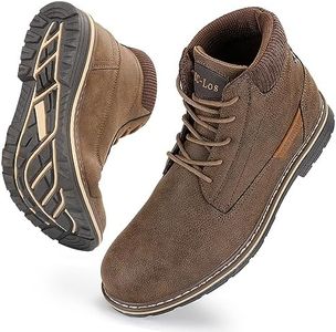 CC-Los Men's Waterproof Hiking Boots Mid-top Boots Lightweight Non-slip High-Tracton Grip Brown Size 12