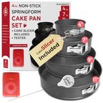 Springform Pan Set of 4: 4 7 9 and 10 inch | Cheesecake Pan | Nonstick Leakproof Cake Baking Pans | 1-4 Tier Wedding Cakes | Cake Tester Included | Instant Pot Compatible Spring Form Cake Baking Pans