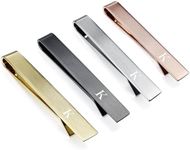 HAWSON 2 inch Tie Clips for Men-Skinny Tie Bar Personalized Letter Tie Clip Set for Wedding Anniversary Business and Best Gift for Him, Brass, not-applicable