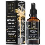 Egyptian Gold Anti Ageing (1%) Retinol Face Serum with Hyaluronic Acid, Vitamin C, Aloe Vera, Vitamin E & Jojoba Seed Oil. High Strength Skin Rejuvenating Formula Suitable for Men & Women - 50ml, UK