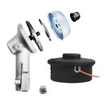 Milikaco New Model String Trimmer Gearbox and 25-2 Bump Feed Wacker Head Attachment Sets Replacement for Weed Eater Brush Cutter Part