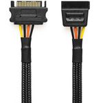 CRJ SATA Power Extension Cable with High Density Black Sleeving 24"