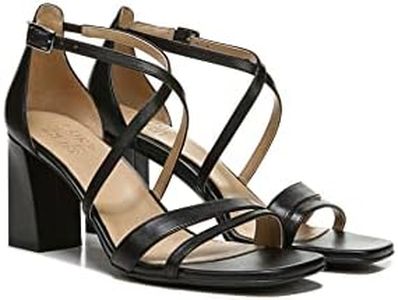 Naturalizer Womens Tiff Leather Block Heel Dress Sandals Black 9 Medium (B,M)