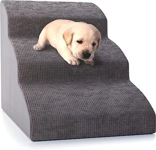 Sturdy Dog Stairs and Ramp for Beds or Couches Pet Stairs High Density Expand Foam, Pet Ramp with Washable Cover
