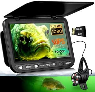 (2025 UPGRADED) NO.1 HD 1080P Underwater Fishing Camera, FishPRO® 7'' Fishing Camera- w/DVR-32GB, w/ 10,000mAh Li-Battery, USB-C, IR & LED for Dark, Fish Finder Cam, 25m/82ft, for Night & Lake fishing