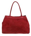 Girly HandBags Expandable Italian Suede Leather Shoulder Bag (Burgundy)(Size: W 40, H 32, D 18 (W 15.5, H 12.5, D 7 inches))