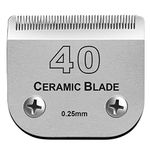 Detachable Pet Dog Grooming Clipper Ceramic Blade,Compatible with Andis Size 40 Cut Length 1/100"(0.25mm),Compatible with Oster A5, Wahl KM10 Series Clippers