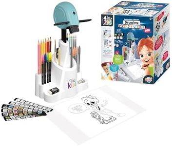 Buki Kids Drawing Projector with Adjustable Height & Focus - Art Projector for Drawing, 30 Images, 200 Decorations, 12 Pencils, 8 Markers - Unlimited Image Reproduction - Sketch and Tracing Set 6+