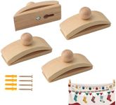 4pcs Quilt Wall Hangers, Tapestry Hangers, Wooden Blanket Clip Quilt Holder, Tapestry Wall Hanger, Quilt Hanger for Wall Tapestries Fabric Crafts Display, Complete with Self Adhesive, Screws