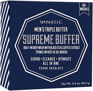 Spongellé Men's Supreme Buffer - Body Wash/Shower Gel Sponge - Cedar Absolute