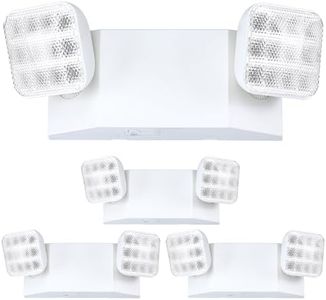 GRUENLICH LED Emergency Light, Exit Lighting Fixtures with Two LED Heads and Back-Up Batteries, UL 924 Qualified, 120/277 Voltage, 4-Pack