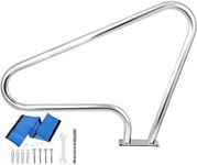 VEVOR Pool Rail 48''x36'' Pool Railing 304 Stainless Steel 250LBS Load Capacity Silver Rustproof Pool Handrail Humanized Swimming Pool Handrail with Blue Grip Cover & M8 Drill Bit & Self-taping Screws