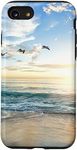 iPhone SE (2020) / 7 / 8 Beach Sunset Ocean Wave Sand Seagulls Vacation San Diego USA Case