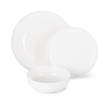 Fissman 6-Piece Tableware Set Horeca Porcelain, 2 Dinner Plate, 2 Dessert Plate, And 2 Bowl, Milky White with Elegant Design, Simplicity and Minimalistic Style For you Kitchen, Resataurant And Hotel