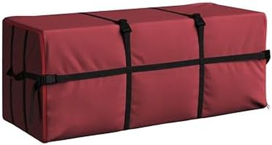 Elf Stor Heavy Duty Canvas Christmas Tree Storage Bag with Straps, fits up to 9 ft Tree, Red