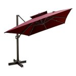 7 star DECOR Heavy Duty Aluminium 10x10ft Large Umbrella with 120kg Base (Red)