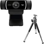 Logitech HD C922 Pro Stream Webcam, 1080p Camera Streaming Webcam, Records Streams Your Gaming Sessions in Rich HD Streaming, Background Replacement Tripod Included