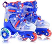 SULIFEEL Adjustable Roller Skates for Girls Boys Kids,Fun Illuminating Light Up Flash Wheels Three-Point Type Balance Suitable for Beginners Indoor Roller Skating