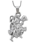 Silverwala 925-92.5 Sterling Silver Anjanaya (Hanuman) Fashion Pendant locket for Men Women Kids Boys and Girls (WITHOUT CHAIN)