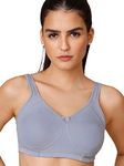 NYKD Everyday Cotton Bra for Women - Encircled with Love | Non-Padded | Wirefree | Full Coverage with Side Support Shaper (NYB169) M Blue, 34C, 1N