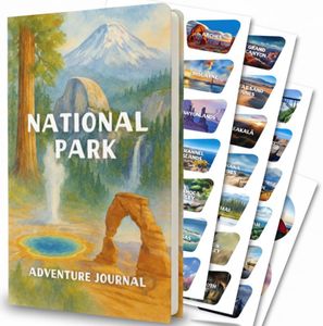 National Park Adventure Journal & Passport Tracker Book – 63-Park Sticker Set, Checklist, & Nature Journal Prompts – Gift for National Park Lovers & Travelers