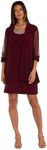 R&M Richards Women's Casual Sheer Swing Shrug, Merlot, 26 Plus