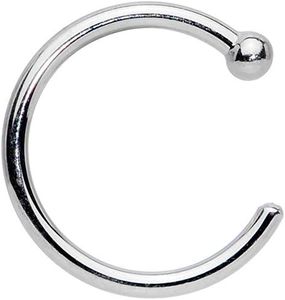 Body Candy Tiny Nose Hoop 20 Gauge 1/4 Small Diamenter Solid 14k White Gold 6mm Nose Hoop