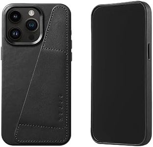 Mujjo Leather Wallet Case for iPhone 15 Pro Max - Premium European Leather Case with Card Pocket, Phone & Camera Lens Protection, MagSafe Compatible - iPhone 15 Pro Max Card Wallet Case (Black)