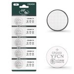 YFCN CR2450 Battery 3V Lithium Battery 5 Count Pack - CR 2450 Coin Button Batteries - 10 Years Shelf Life