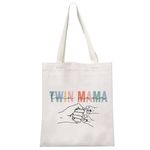 Twin Mama Gift Mom of Twins Gift Makeup Bag Mommy to Be Gift New Mom Travel Pouch Mothers Day Gift from Twins (Twin Mama Tote CA)