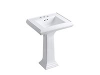 KOHLER K-2238-4-0 Memoirs Pedestal Bathroom Sink with 4" Centers and Classic Design, White