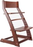 FORNEL Wooden High Chair for Babies and Toddlers - Adjustable Height Easy to Clean Toddler Highchair - Kids Dining Chair from 3 Years to 200 Lb, Grow with Child - Dark Walnut