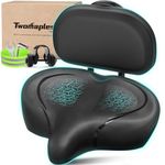 Bike Seat with Backrest, Oversized Bicycle Seat with Back, Men Women Comfort Bike Saddle, Extra Wide Comfortable Electric Tricycle Exercise Cruiser Stationary Bike Seat with Back