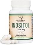 Inositol Capsules (Myo Inositol) 1000mg Health Support for Women (60 Count)(No Fillers, Vegan Safe, Gluten Free) by Double Wood