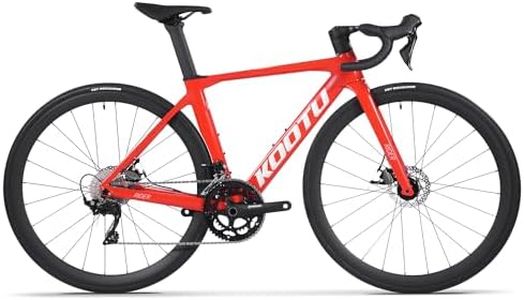 KOOTU Bicicletta da corsa in carbonio, bicicletta da corsa con freno a disco in fibra di carbonio leggera con gruppo 105 R7000 22 velocità e freno a disco per adulti