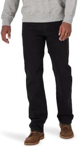 Wrangler Authentics Men's Regular Fit Comfort Flex Waist Jean, Black, 36W x 30L