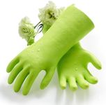 Vgo... 1 Pair Household Cleaning Gloves Infused with Rresh Rich Aromas, Lined Dishwashing Gloves,Long Sleeves Kitchen Gloves, Bathroom Cleaning, Gardening, Pet Care(Light Green,Size S,TP1117)