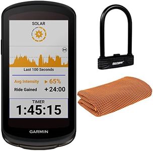 Garmin 010-02503-20 Edge 1040 Solar GPS Cycling Bike Computer | Official USA Partner Model | Bundle with Deco Gear Heavy Duty Combination U-Lock + Workout Cooling Sport Towel