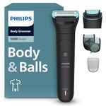 Philips Body Groomer 5000 Series - Trimmer for Men with Triple Protect Shave System, Intimate Trim & Shave, Interchangeable Heads, 100% Showerproof, 100 Min. Runtime, Model BG5490/28
