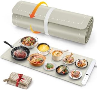 FYY Extra Large Food Warming Mat - Electric Warming Tray with 6 Temperature Settings and 6 Hours Timer, Full Surface Heating Food Warmer, Premium Silicone Heating Tray for Gatherings, Parties, Khaki