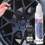 Matte Black Rim Touch Up Paint, Efficient 2-In-1 Car Wheel Touch Up Paint Pen, Quick And Easy Rim Curb Rash Repair Kit, Color Accurate Seamless Coverage Wheel Scratch, Universal Black Tire Protector