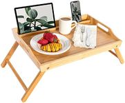 ROSSIE HOME Bamboo Wood Bed Tray, Lap Desk with Phone Holder - Fits up to 17.3 Inch Laptops and Most Tablets - Natural - Style No. 78127