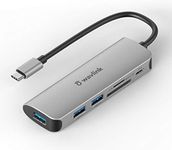 WAVLINK USB C Hub Splitter - Adapter with 65W Charging Port, 3xUSB 3.0 Ports, Micro SD/SD Card Reader, Mini USB Data Hub for Type-C Laptop, Support MacBook, Surface Pro, Dell XPS and More