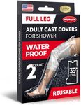 100% Waterproof Cast Covers for Shower Leg - 【Tight Seal】 - 2pk Reusable Full Leg Cast Cover for Showering - Cast Protector for Shower Leg Adult Thigh, Knee, Ankle, Foot - Strong and Durable