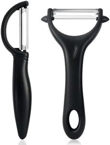 Redamancy 2 pièces Éplucheur Universel, Couteau Eplucheur Cuisine pour Fruits et Légumes, Professionnel Econome Legume, Extra Tranchant, Double Tranchant, Manche Ergonomique, Noir