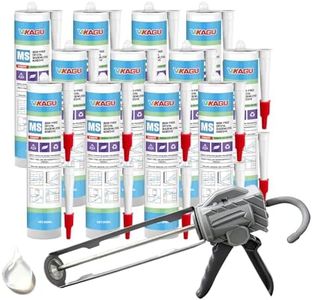 VMS99 Polymer Crystal Clear Sealant & Adhesive -100% Transparent, Shadowless Waterproof Caulk for Glass, Kitchen, Bath &Stone, Non-Yellowing - Works On Wet Surfaces10.15 Fl Oz (12 Pack)